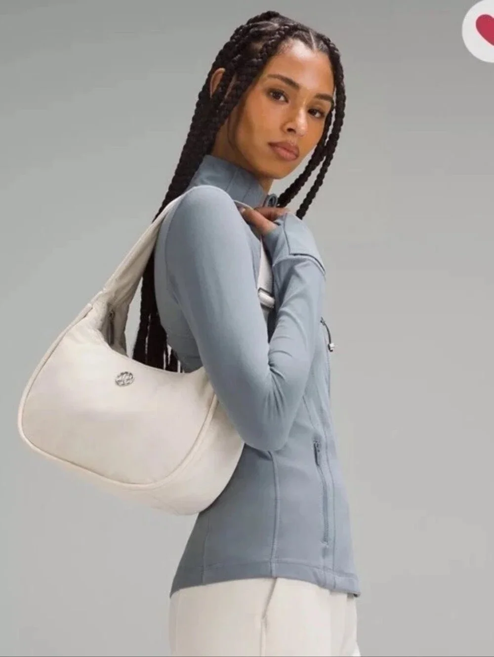 lululemon athletica Cream Crescent Shoulder Bag